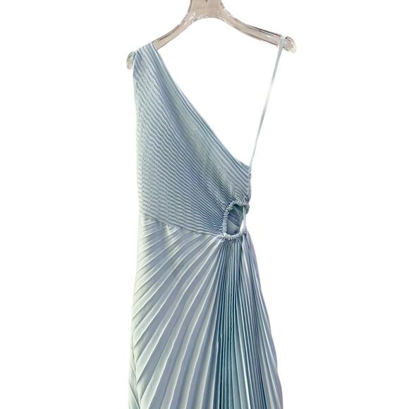 ALC Delfina Matte Pleated Dress Aqua Baby Blue US 6 - Picture 6 of 8